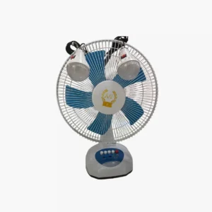 Ventilador de Mesa Recargable / Dos Bombillas Externas Tipo LED