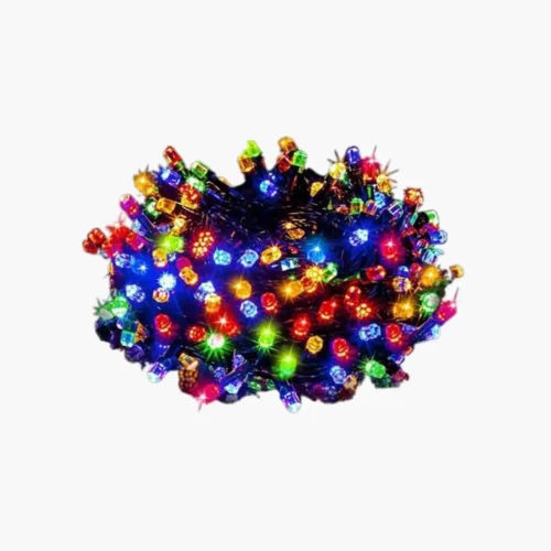 Serie Navideña de 100 LED Tipo Diamante – Multicolor con Caja de Funciones